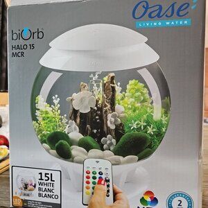 BiOrb Halo 15 Aquarium with MCR Led Light – 4 Gallon/15 Liter, White